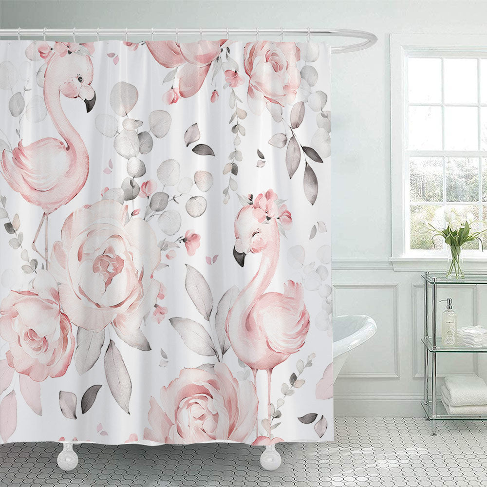 Floral Patterned Shower Curtain