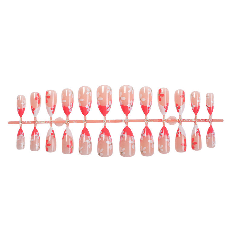 Floral Patterned Press-On Nail Set Acalora