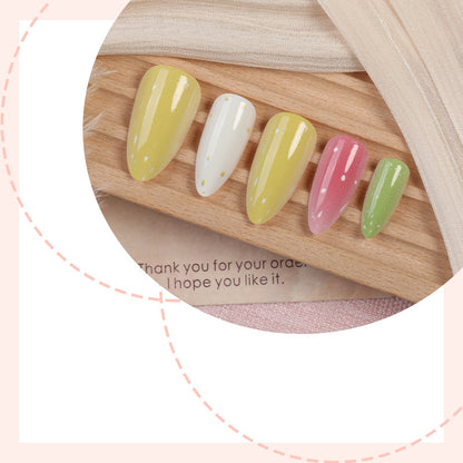 Premium Decorative Press-On Nail Set with Artistic Glitter Effects Acalora
