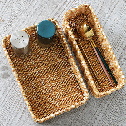 Unisex Rectangular Storage Basket Made of Hand-Woven Material Skanto