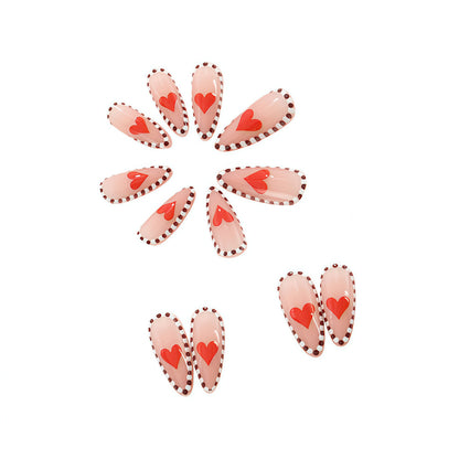 Artificial nails with heart-shaped accents Acalora