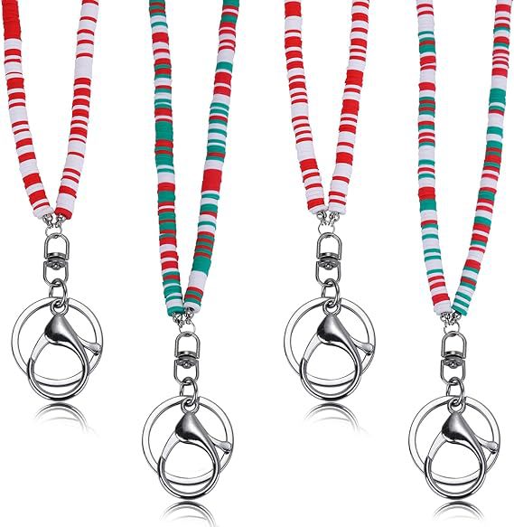 Colorful Beaded ID Badge Holder Lanyard Acalora