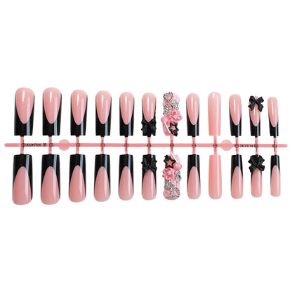Decorative Press-On Nail Art Kit with Floral and Bow Accents Acalora