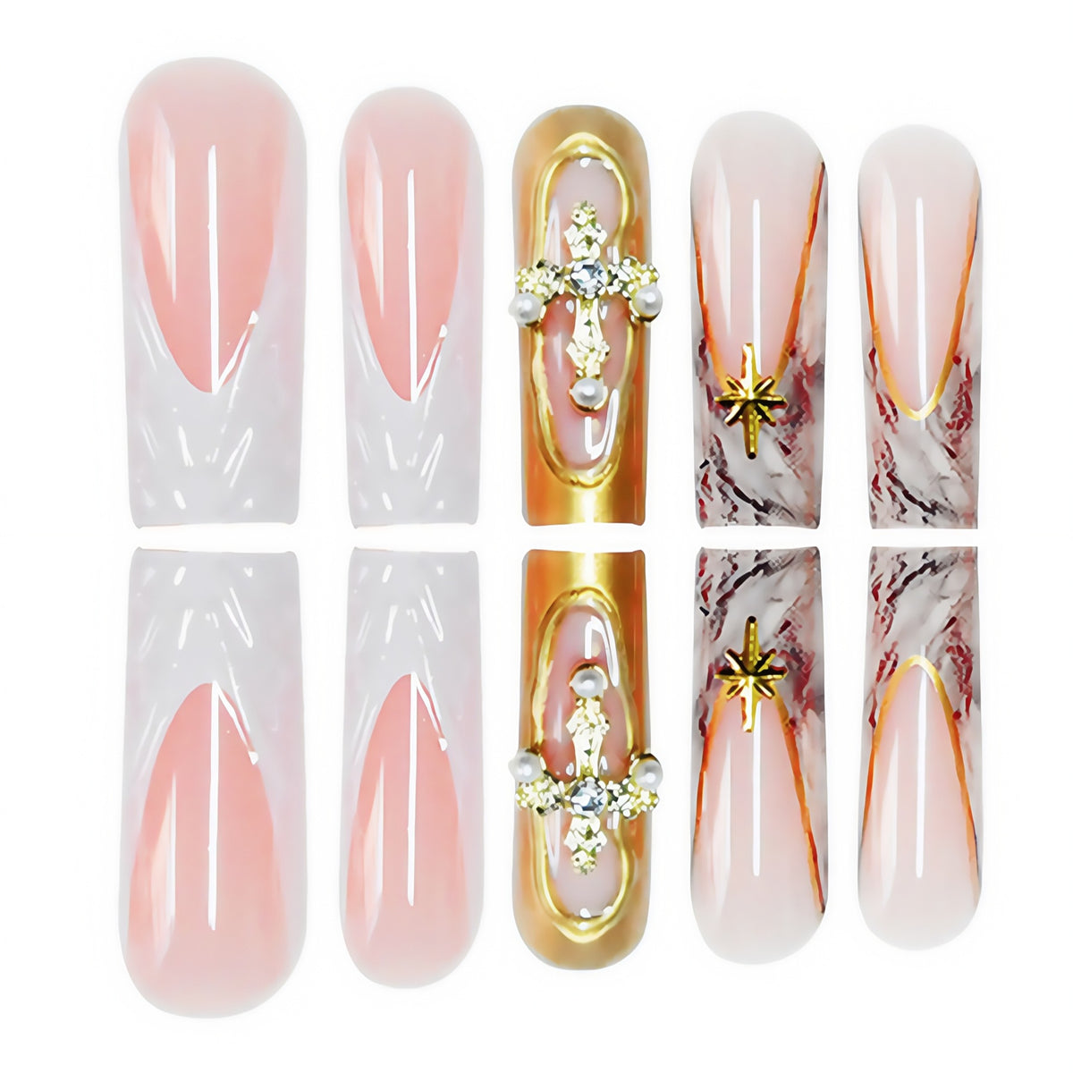 Decorative Long Press-On Nail Art Acalora