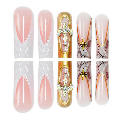 Decorative Long Press-On Nail Art Acalora