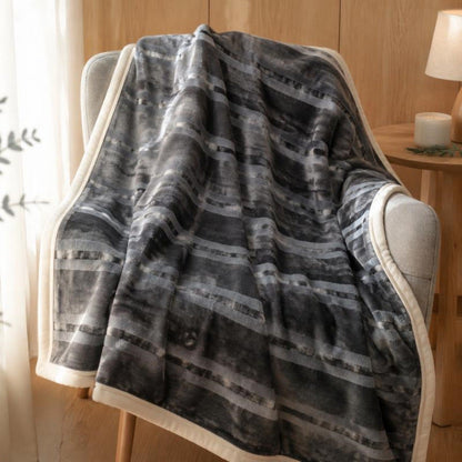 Textured Reversible Fleece Throw Blanket