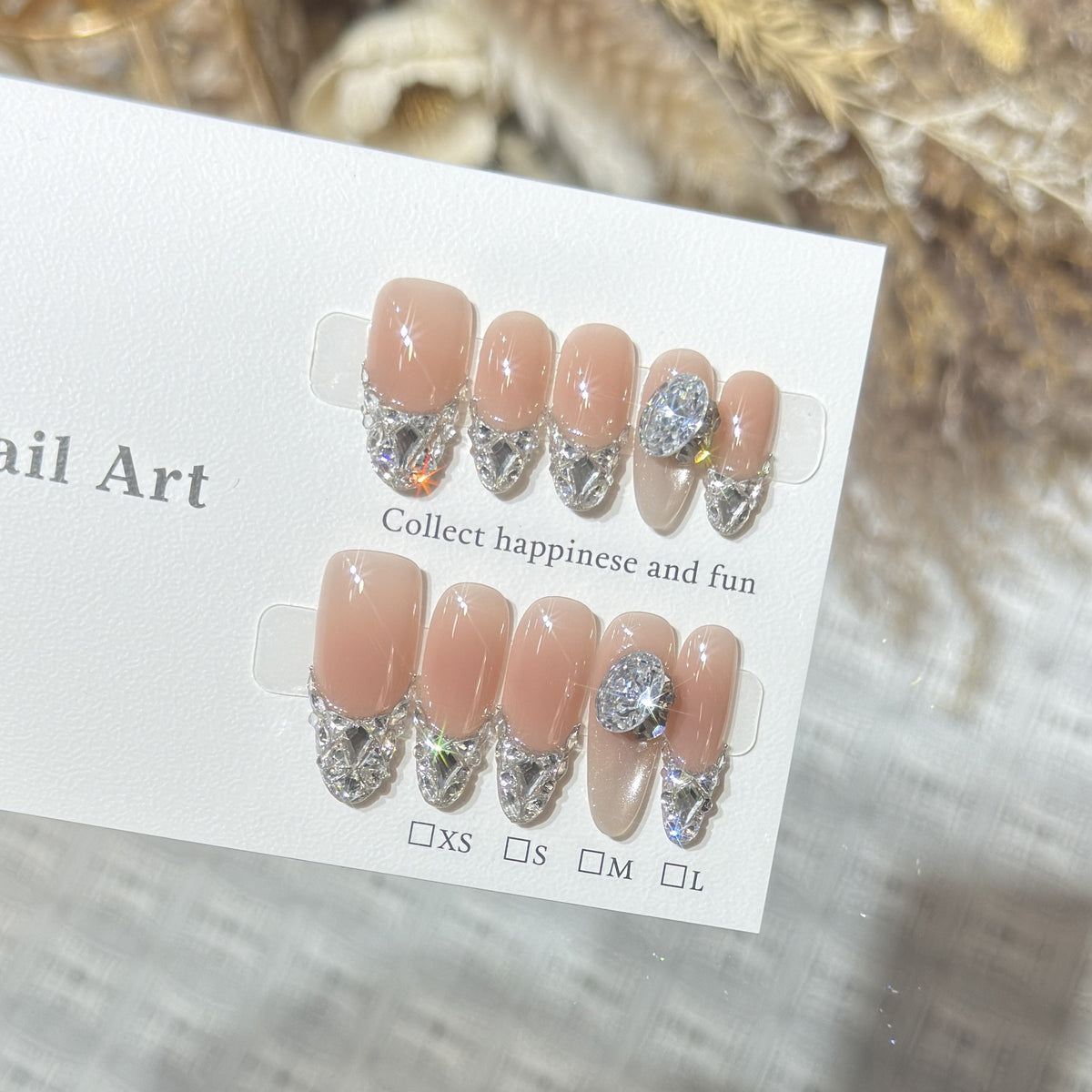 Elegant Rhinestone-Accented Press-On Nail Tips Acalora