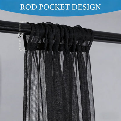 Elegant Sheer Curtain Panels with Rod Pocket Design