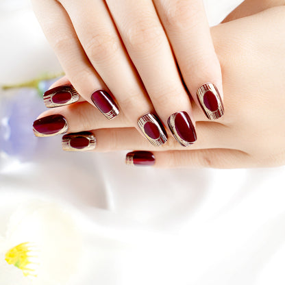 Elegant Geometric Design Press-On Nails Acalora