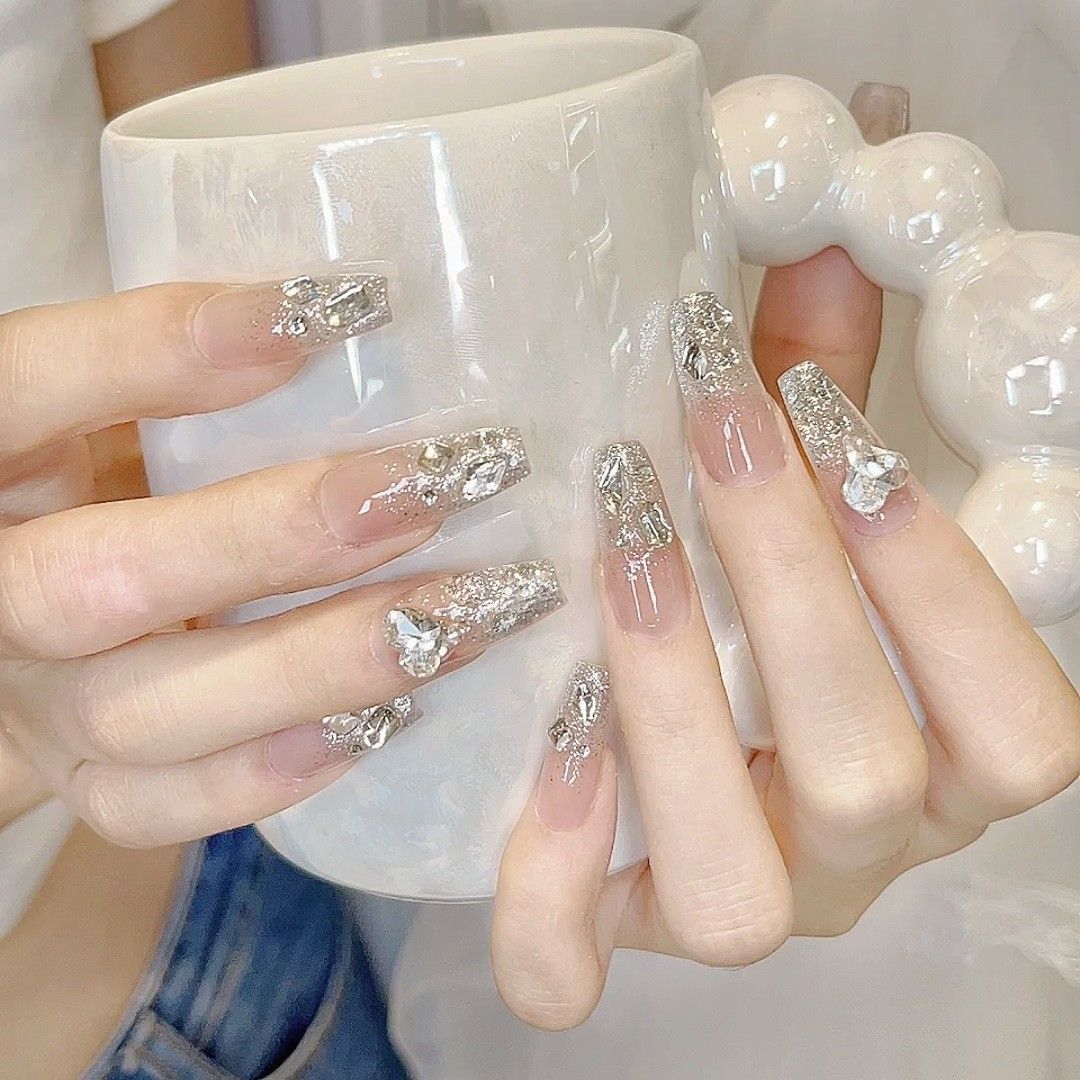 Premium Rhinestone Press-On Nail Extensions Acalora