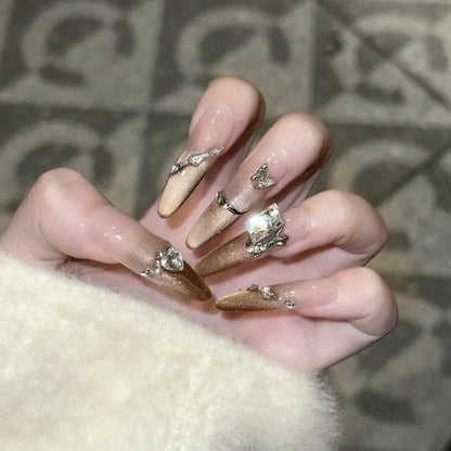 Acrylic nails with glamorous accents Acalora