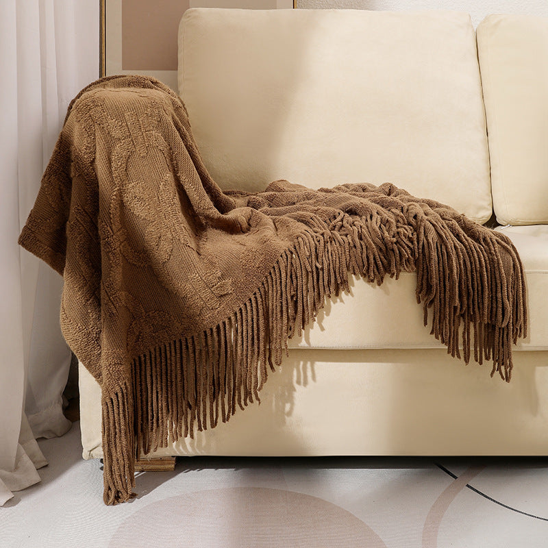 Decorative Fringe Throw Blanket