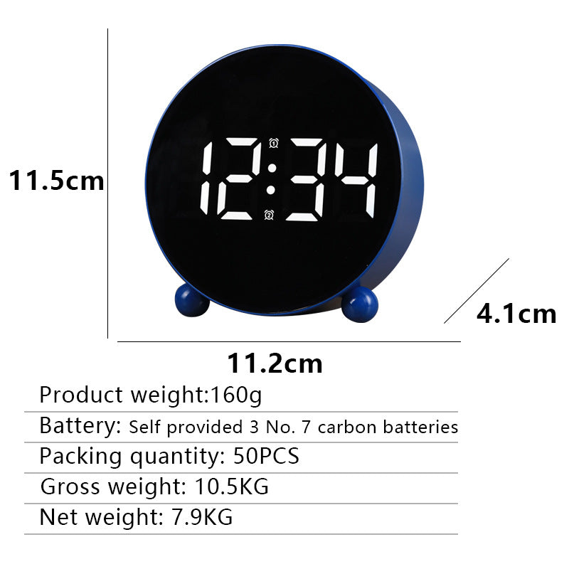 Digital Alarm Clock with Large LED Display and Temperature Display
