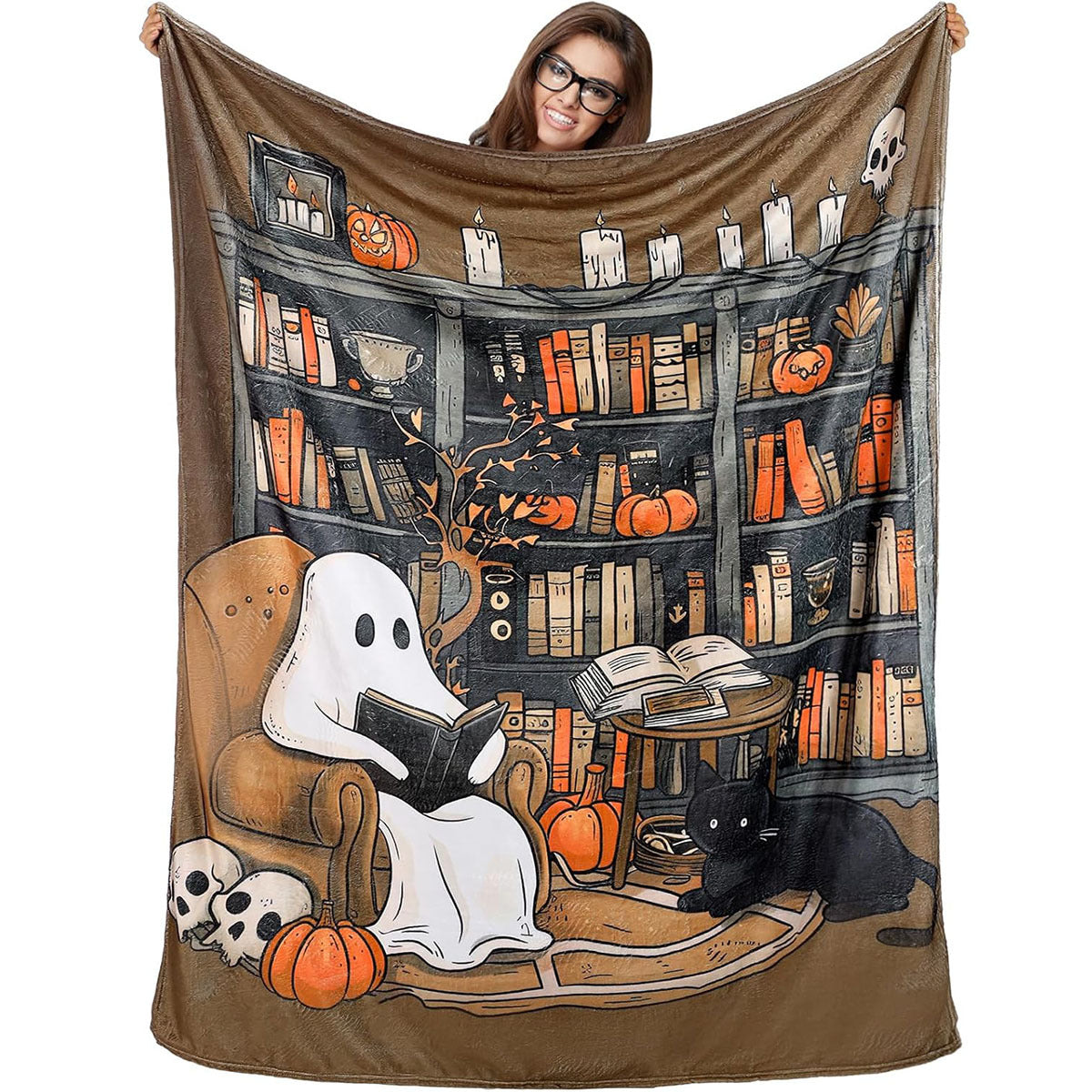 Women's Cozy Halloween-Themed Blanket