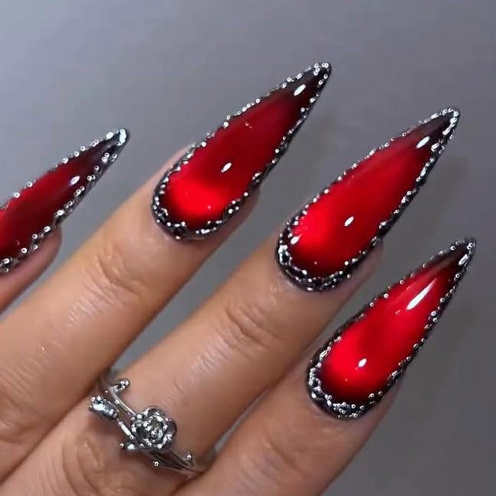 Artificial nails with glittering tip decoration Acalora