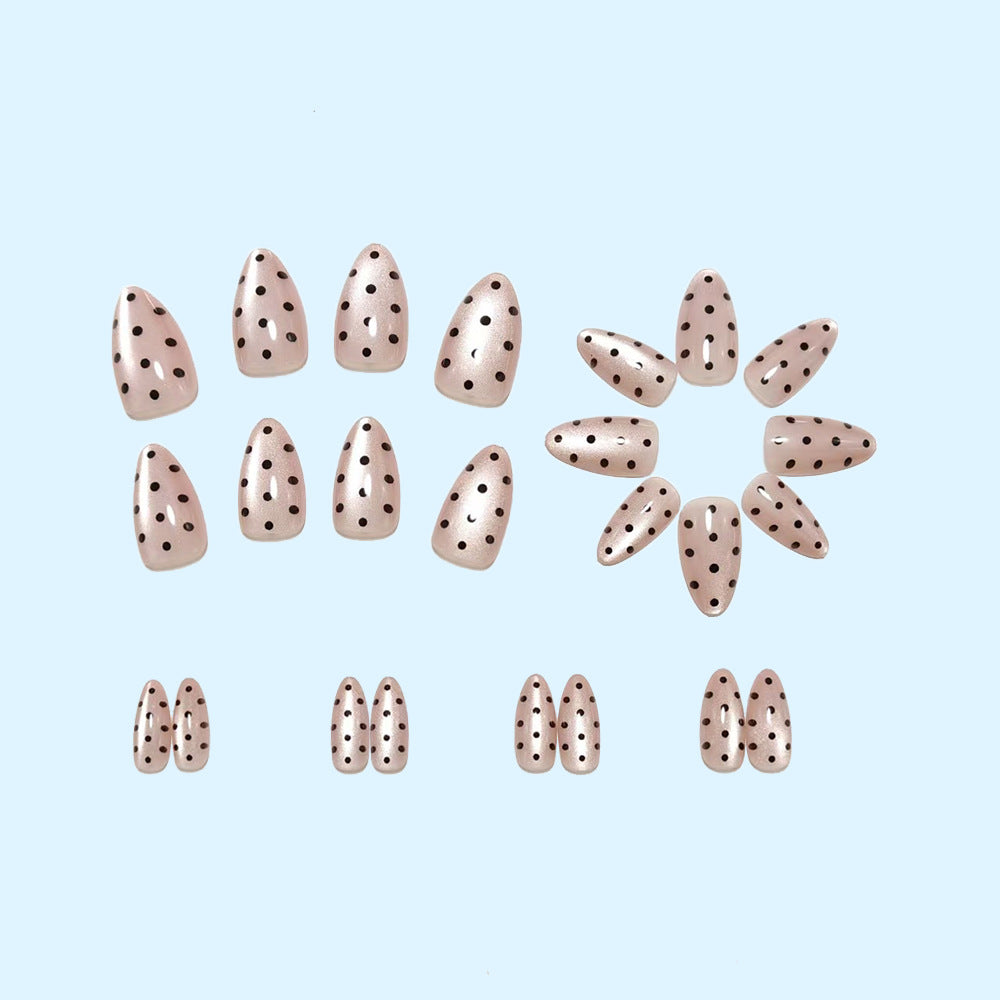 Artificial nails in modern polka dot design Acalora