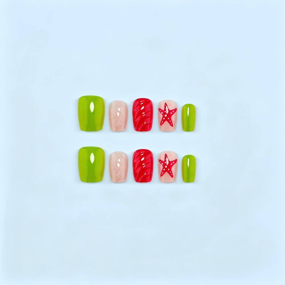 Artificial Nail Set with Festive Designs Acalora