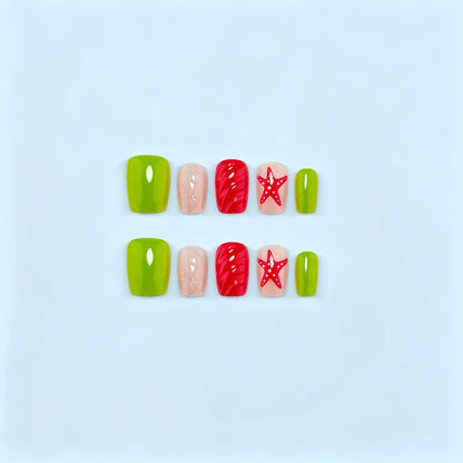 Artificial Nail Set with Festive Designs Acalora