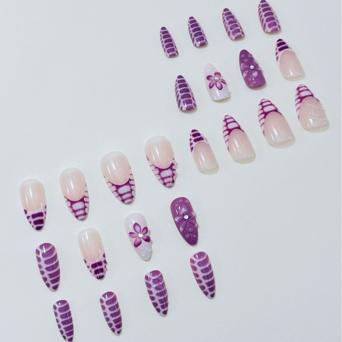 Premium Floral Press-On Nails Acalora