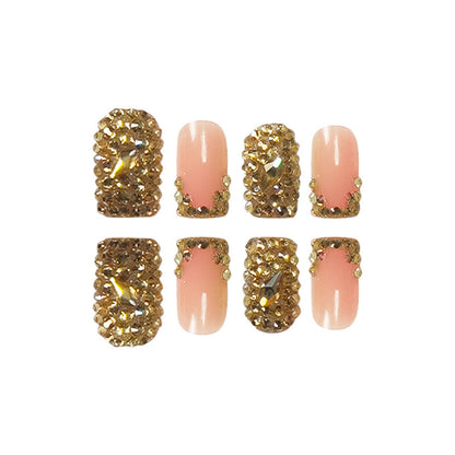 Glamorous Rhinestone Accented Press-On Nails Acalora
