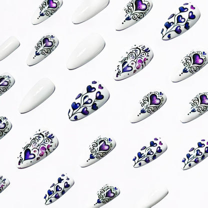 Artistic Heart-Design Nail Art Acalora