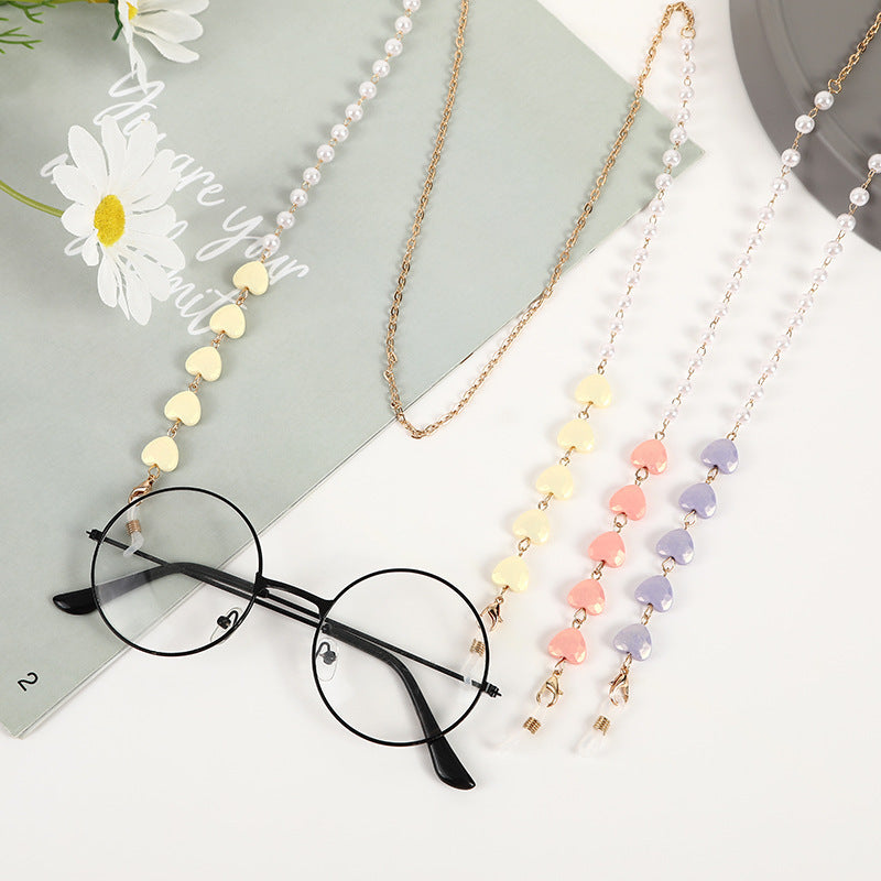 Heart Charm Eyewear Chain Acalora