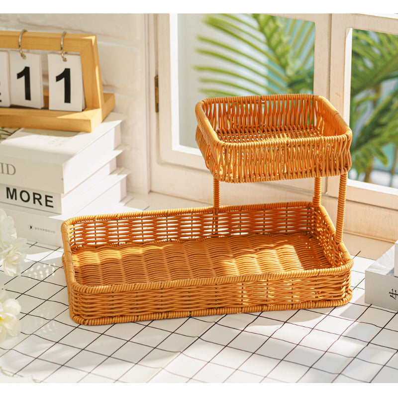 Multi-Tiered Wicker Organization Tray Acalora