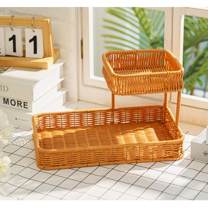Multi-Tiered Wicker Organization Tray Acalora