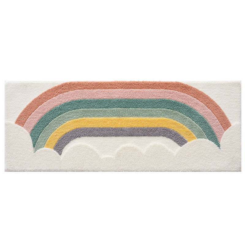 Textured Rainbow Bath Rug