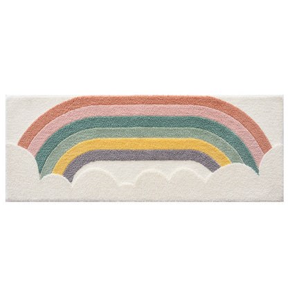 Textured Rainbow Bath Rug