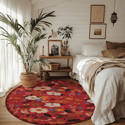 Unisex Floral Pattern Area Rug