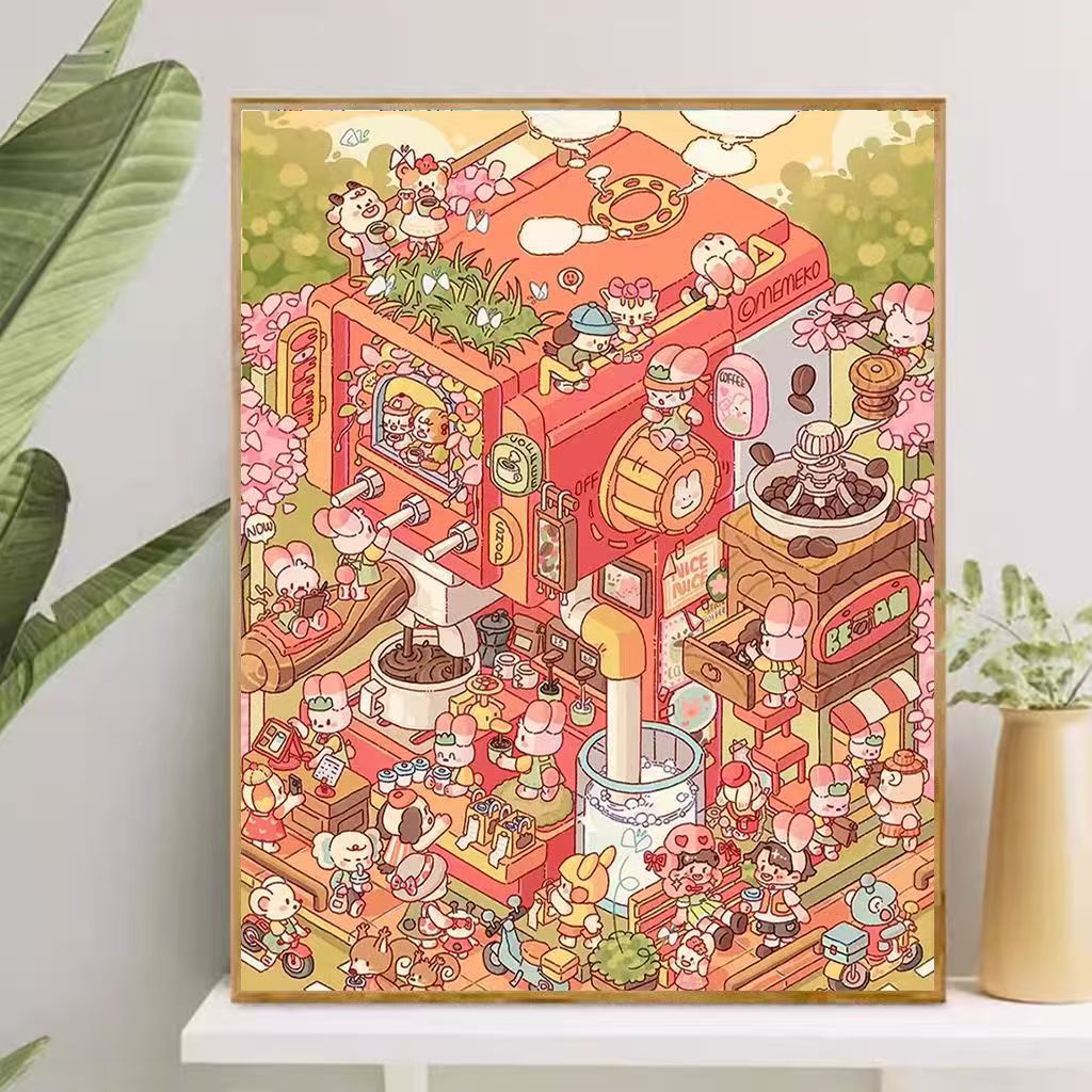 Playful Cartoon-Themed Art Canvas