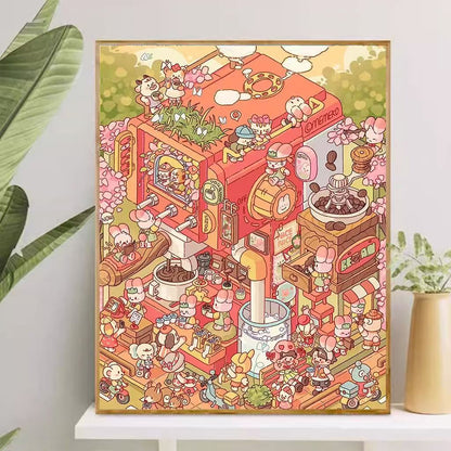 Playful Cartoon-Themed Art Canvas