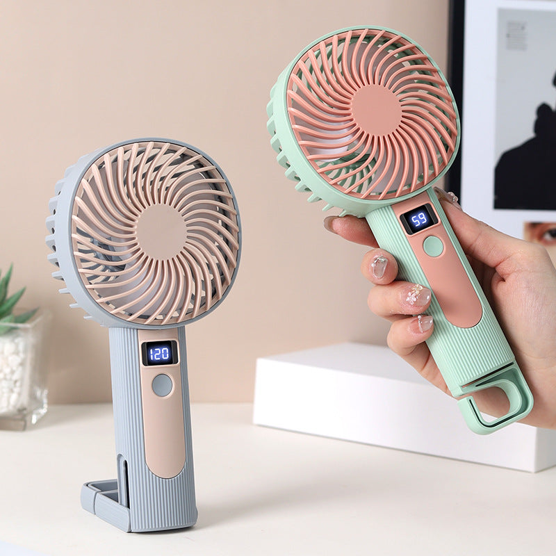 Women's Portable Handheld Fan with Digital Speed Display Brehn