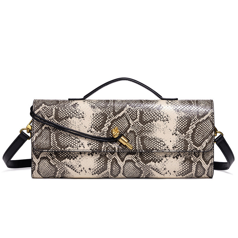 Embossed Snake Print Evening Clutch Acalora