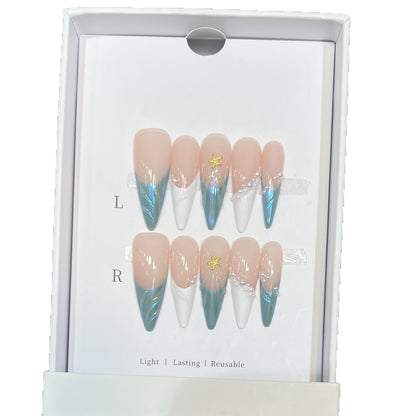 Floral and Polka Dot Press-On Nail Set Acalora