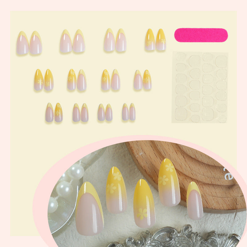Vibrant Floral Decorative Press-On Nail Set Acalora