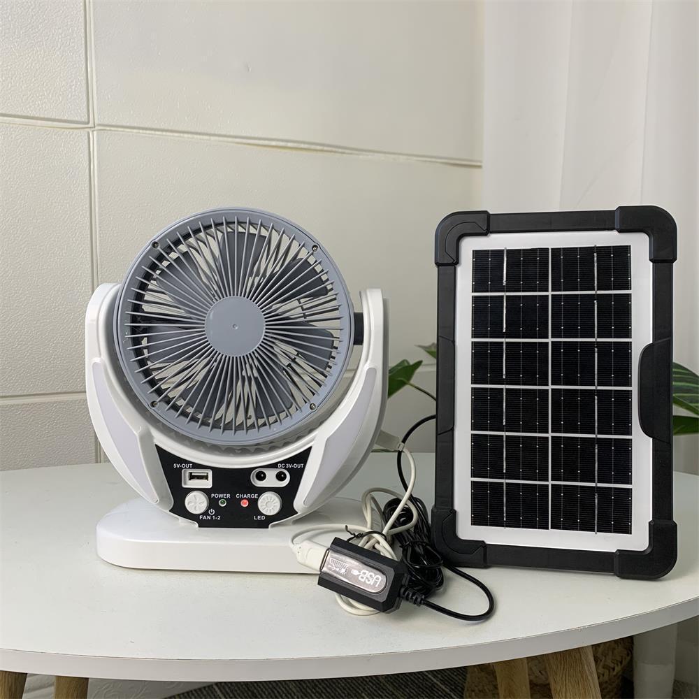 Unisex nan portable solar fan and lighting set with rechargeable battery and USB charging function Brehn