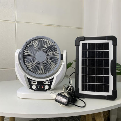 Unisex nan portable solar fan and lighting set with rechargeable battery and USB charging function Brehn