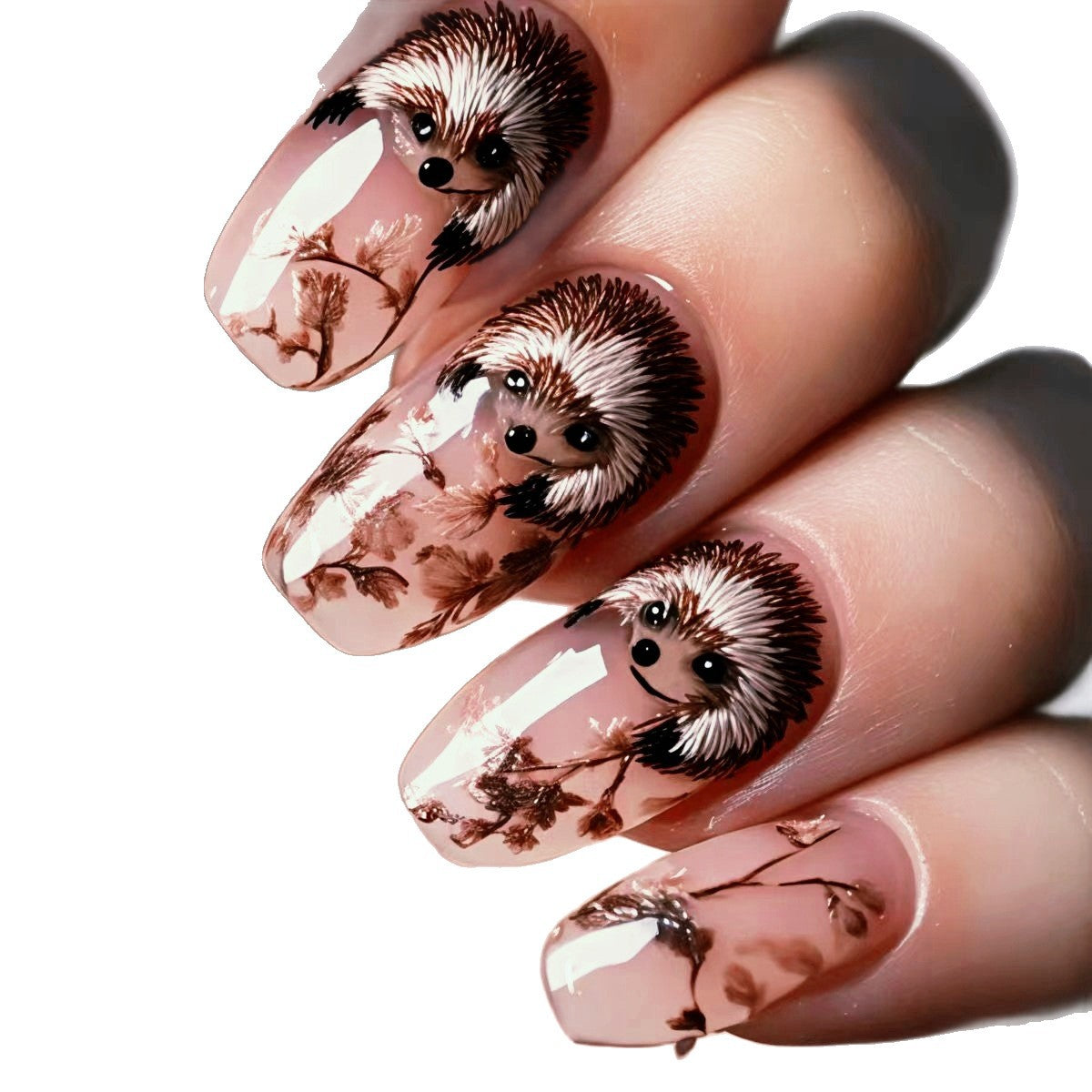 Decorative Hedgehog Nail Art Acalora