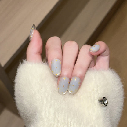 Handmade Press-On Nail Set with Artistic Floral Design Acalora