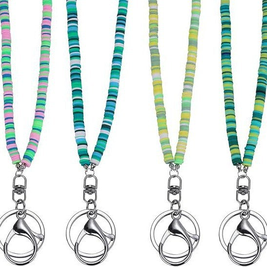 Colorful Beaded ID Badge Holder Lanyard Acalora