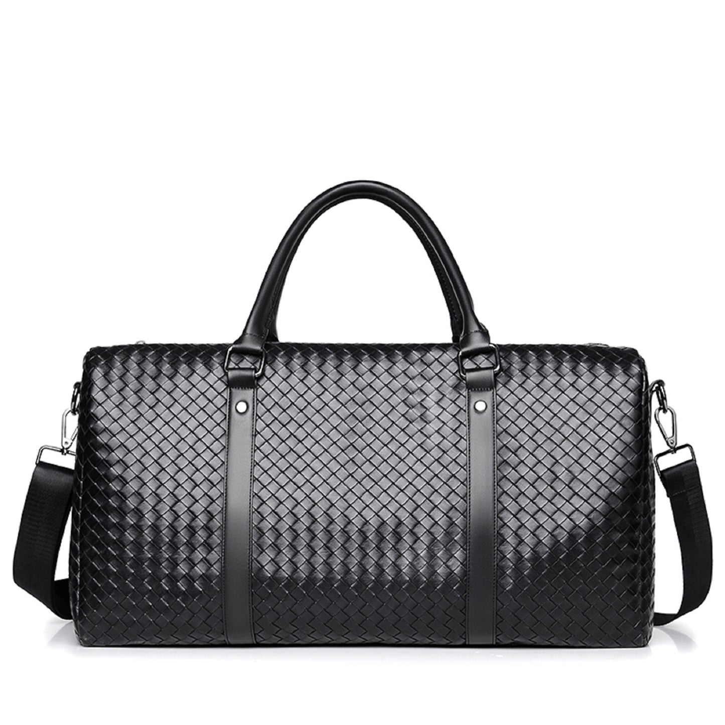 Premium Woven Leather Duffel Bag Acalora