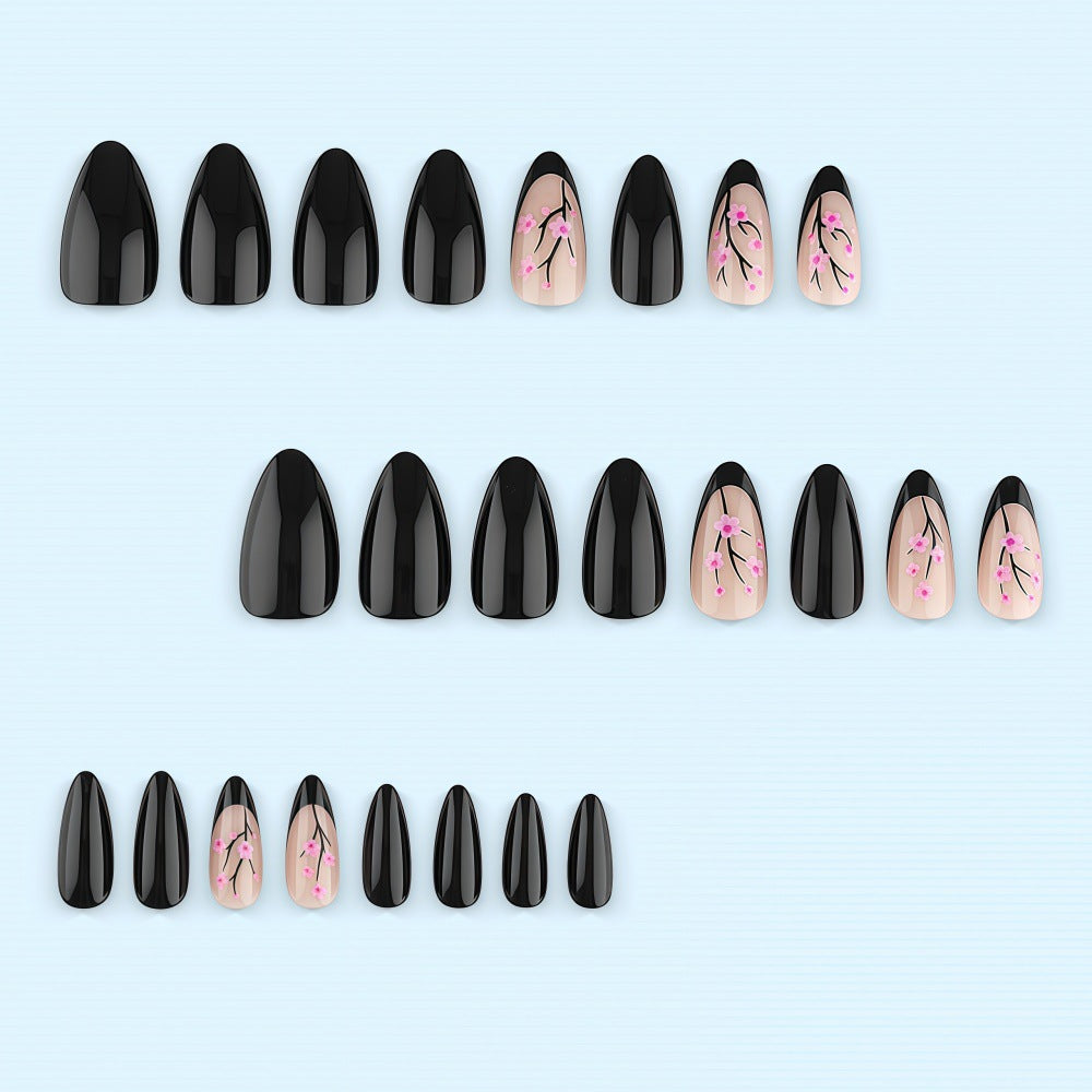 Trendy Artificial Nails with Floral Accents Acalora