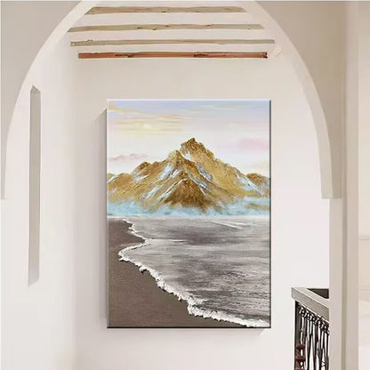 Scenic Mountain Seascape Canvas Artwork