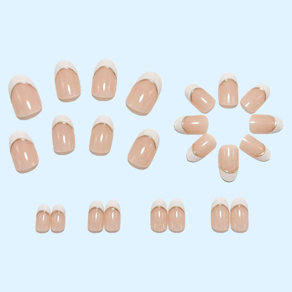 Artificial nails in modern French-tip design Acalora