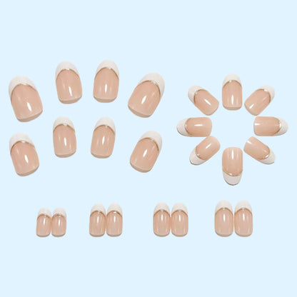 Artificial nails in modern French-tip design Acalora