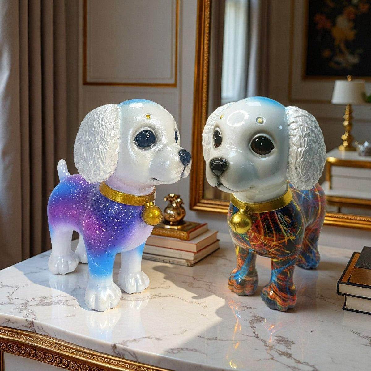 Artful dog sculpture with colorful design Acalora