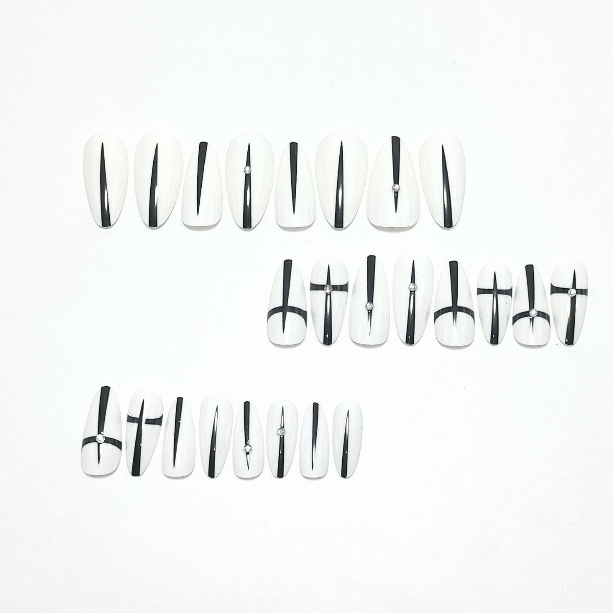 Artificial nails with modern geometric design Acalora