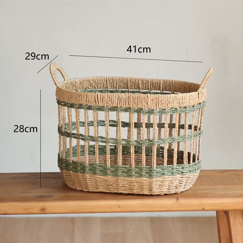 Decorative basket made of woven natural material Acalora